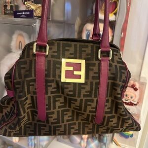 Fendi Black and Pink Shoulder Bag